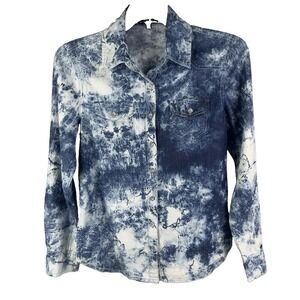 Signature Studio  Contemporary Style Women Size Small Blue White Stone Wash Boho